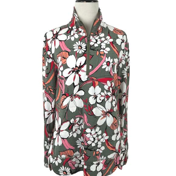 Talbots Tops - 💗sold💗not for sale💗Talbots Women Long Sleeve 1/4 Zip Sweatshirt Jacket Top Green